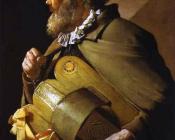 乔治 德 拉 图尔 : Hurdy Gurdy Player with a Ribbon